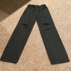black straight leg jeans